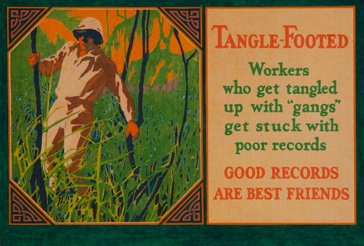C J Howard Work Incentive Card #44 - Tangle - Footed Good Records are Best Friends