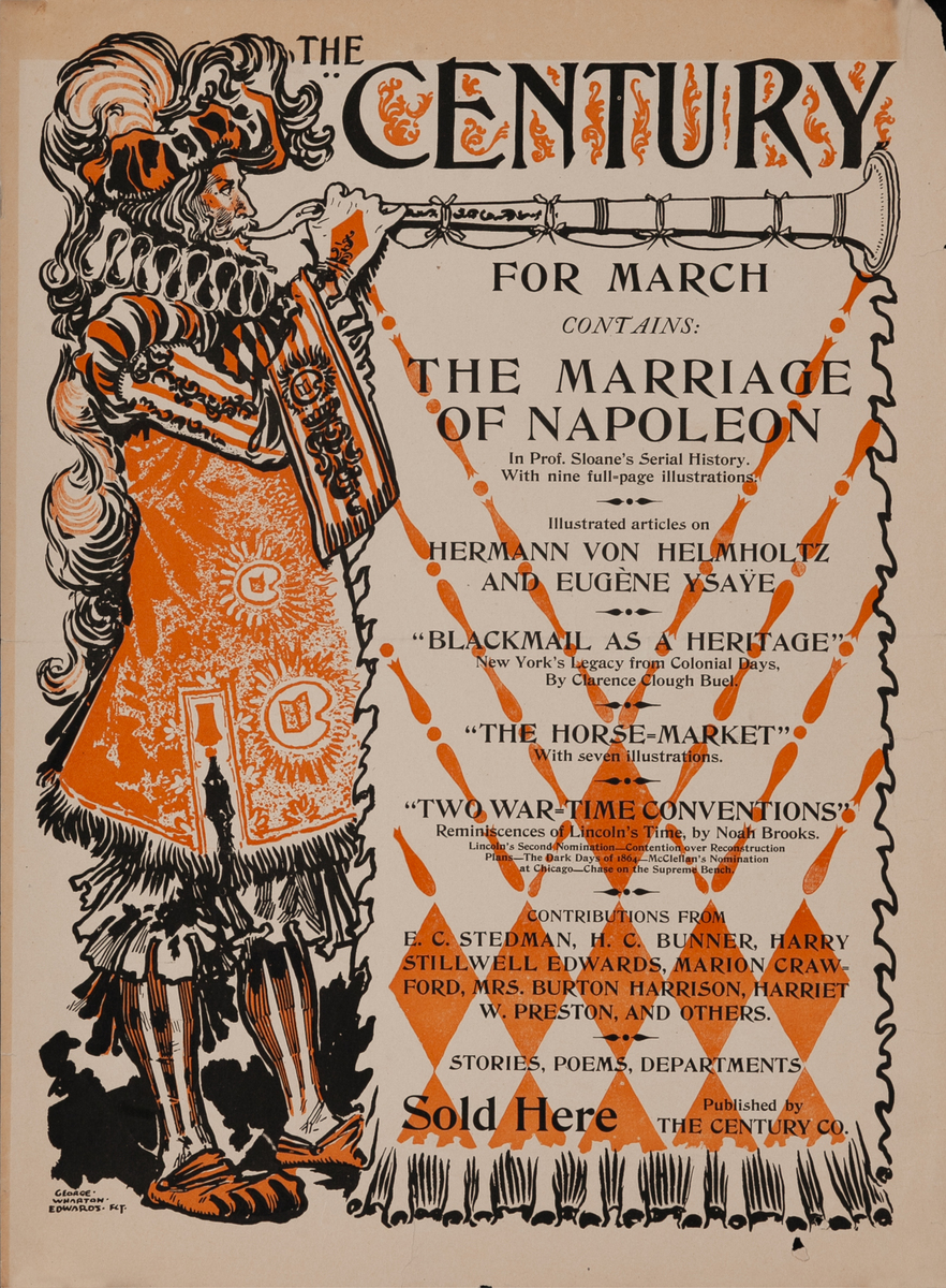 The Century For March The Marriage of Napoleon Original American Literary Poster