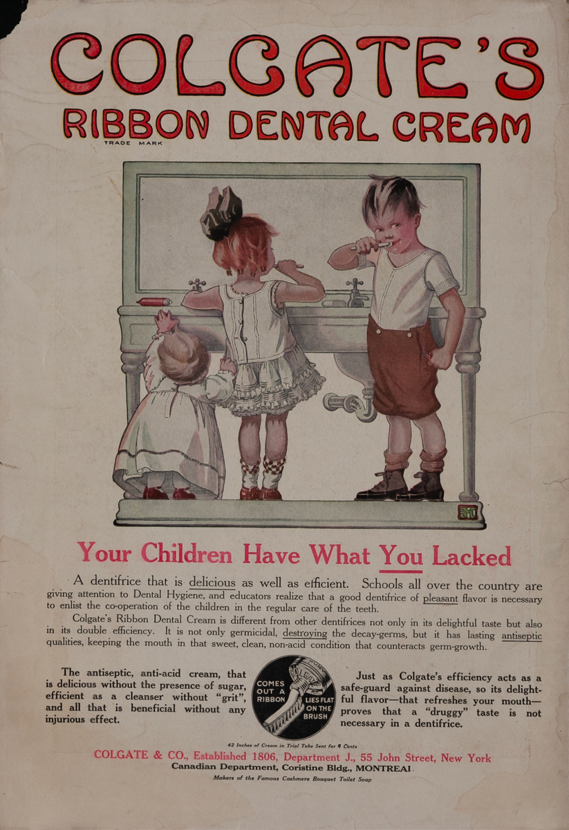 Colgate's Ribbon Dental Cream Original Advertising Page