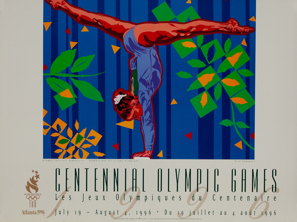 Original 1996 Atlanta Olympics Poster Artistic Gymnastics (Yamagata)