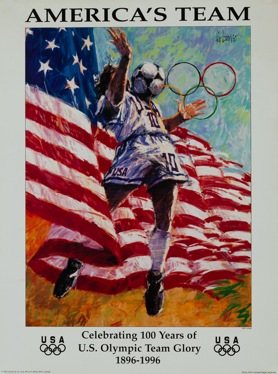 Original 1996 Atlanta Olympics Poster Soccer (Forbes)