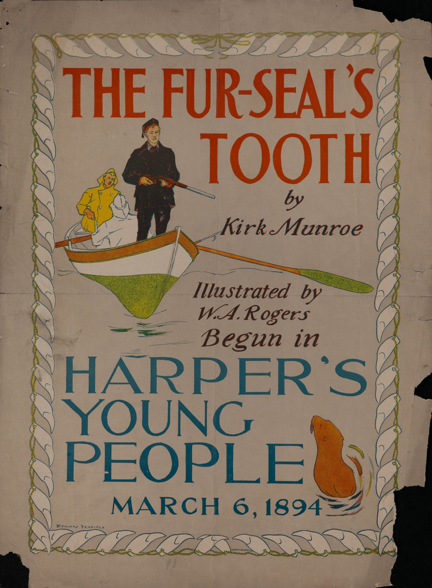 The Fur - Seal's Tooth Harper's Young People Original American Literary Poster