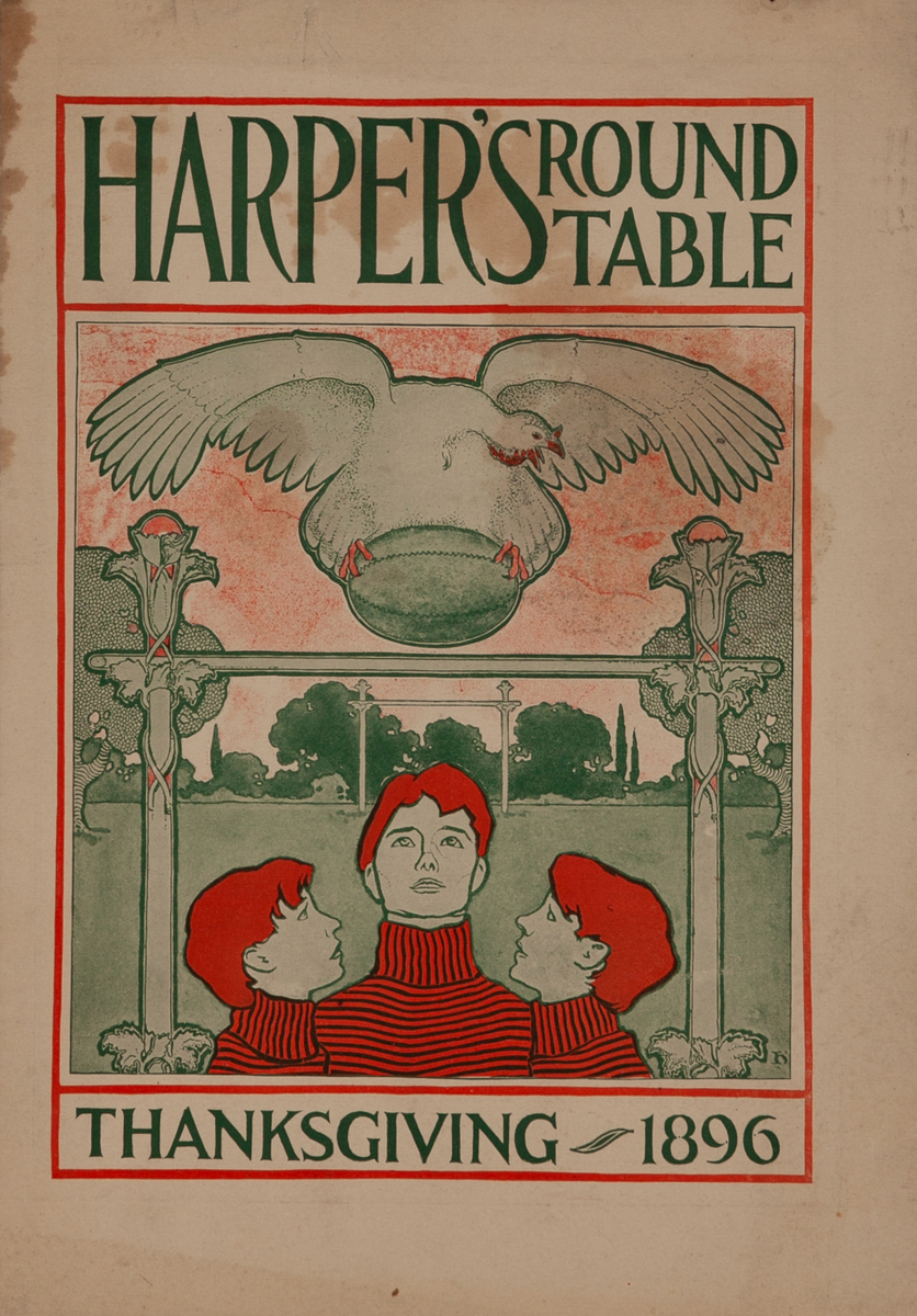 Harper's Round Table Thanksgiving 1896 Original American Magazine Cover
