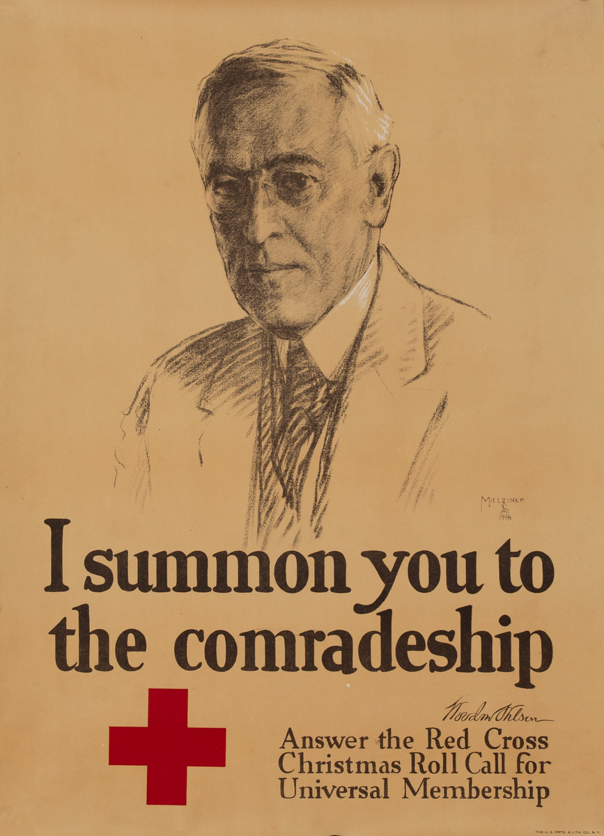I Summon You to Comradeship Original WWI Red Cross Poster