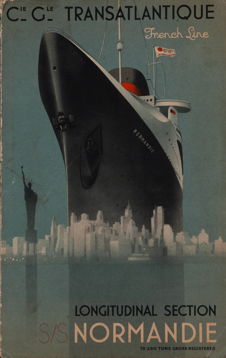 SS Normandie French Line Original Brochure Cover