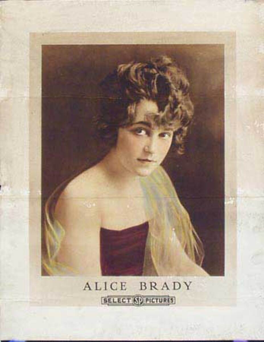 Silent Movie Original Advertising Portrait Alice Brady 