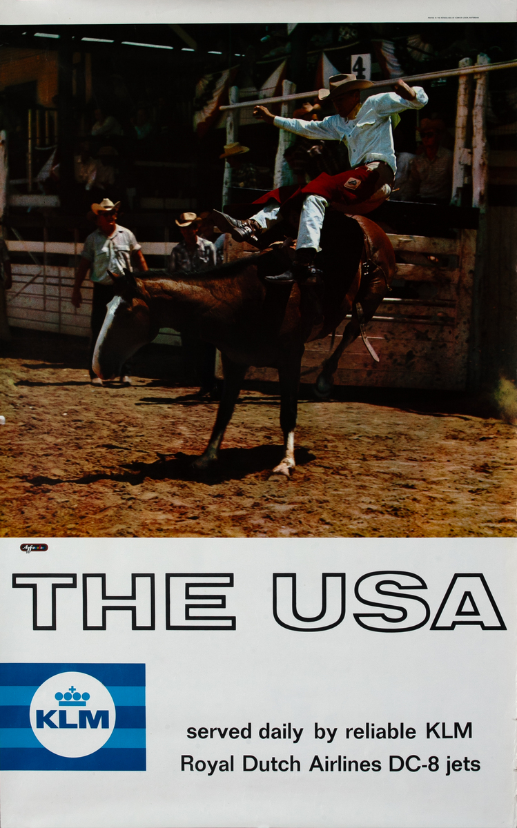 KLM The USA Original Travel Poster Rodeo