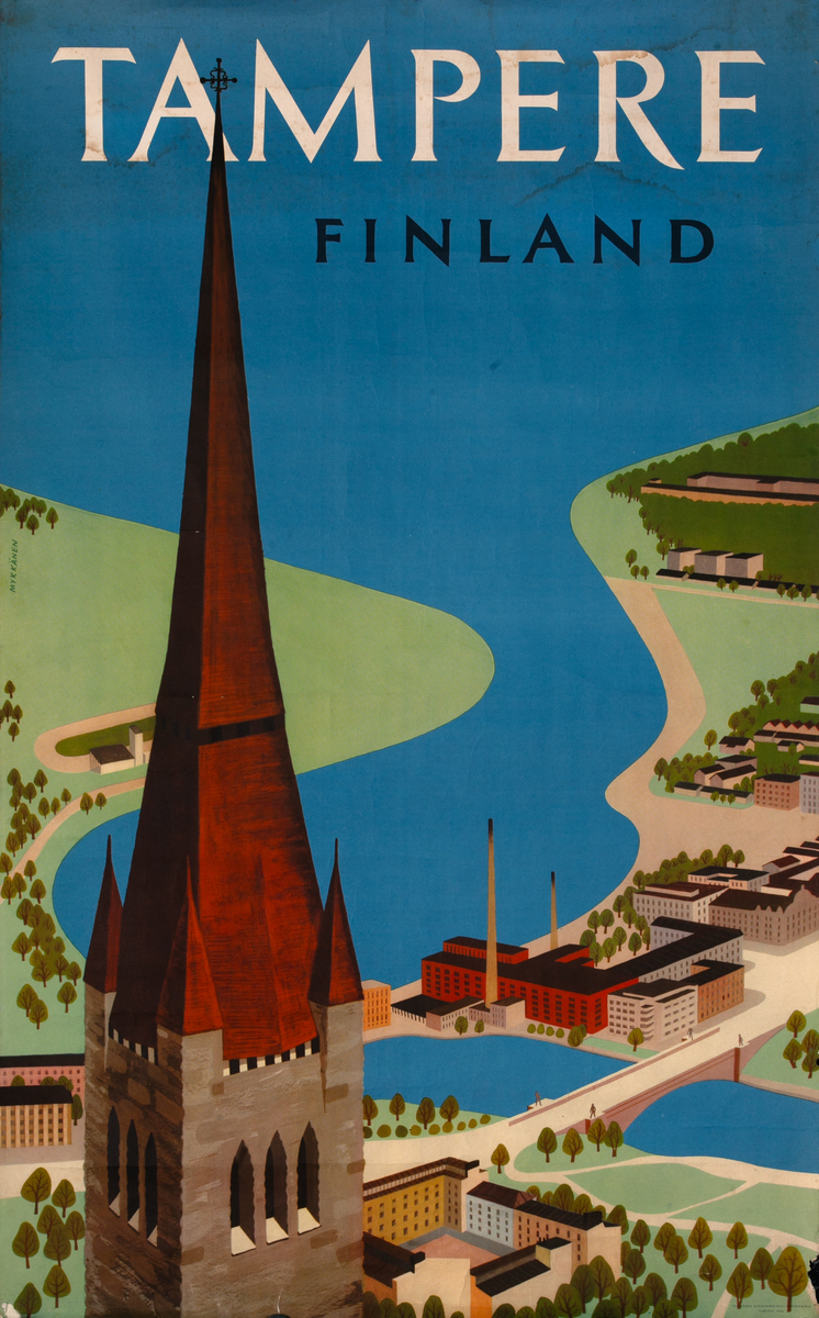 Tampere Finland Original Travel Poster