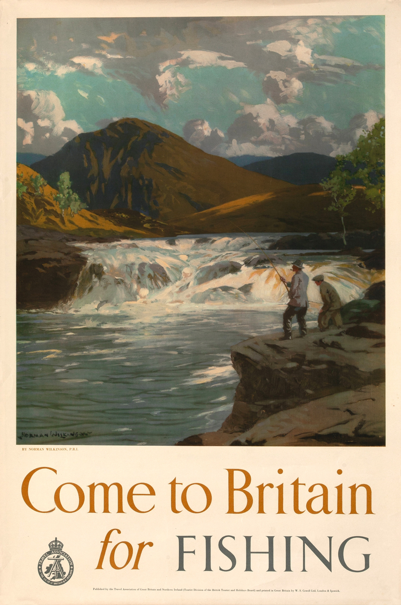 Come to Britain for Fishing Original Travel Poster