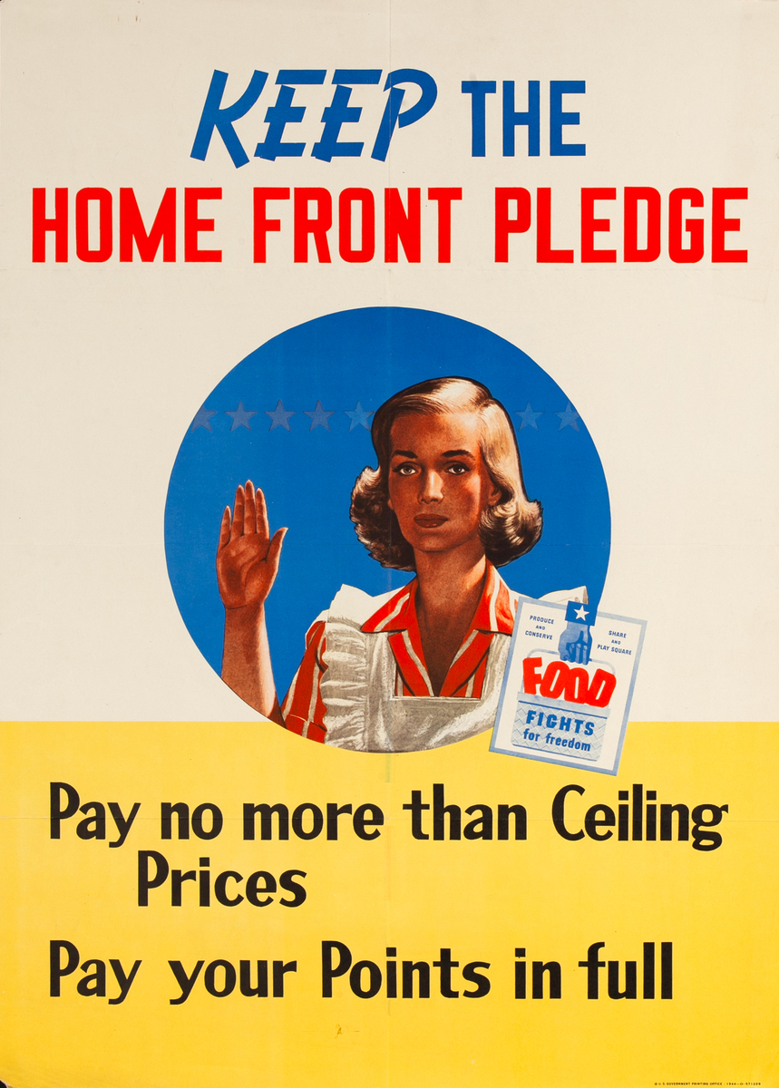 Keep the Home Front Pledge Original WWII Homefront Poster