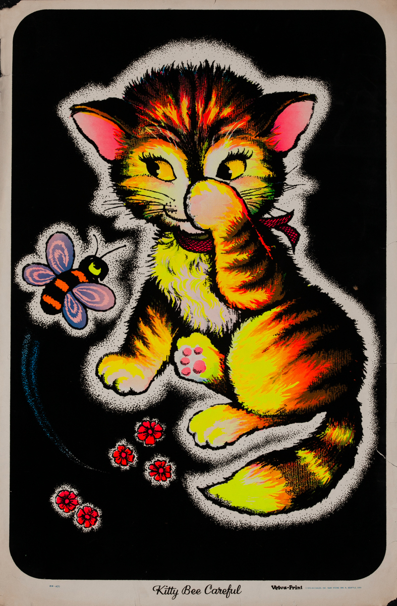 Kitty Bee Careful Original Psychedelic Era Poster