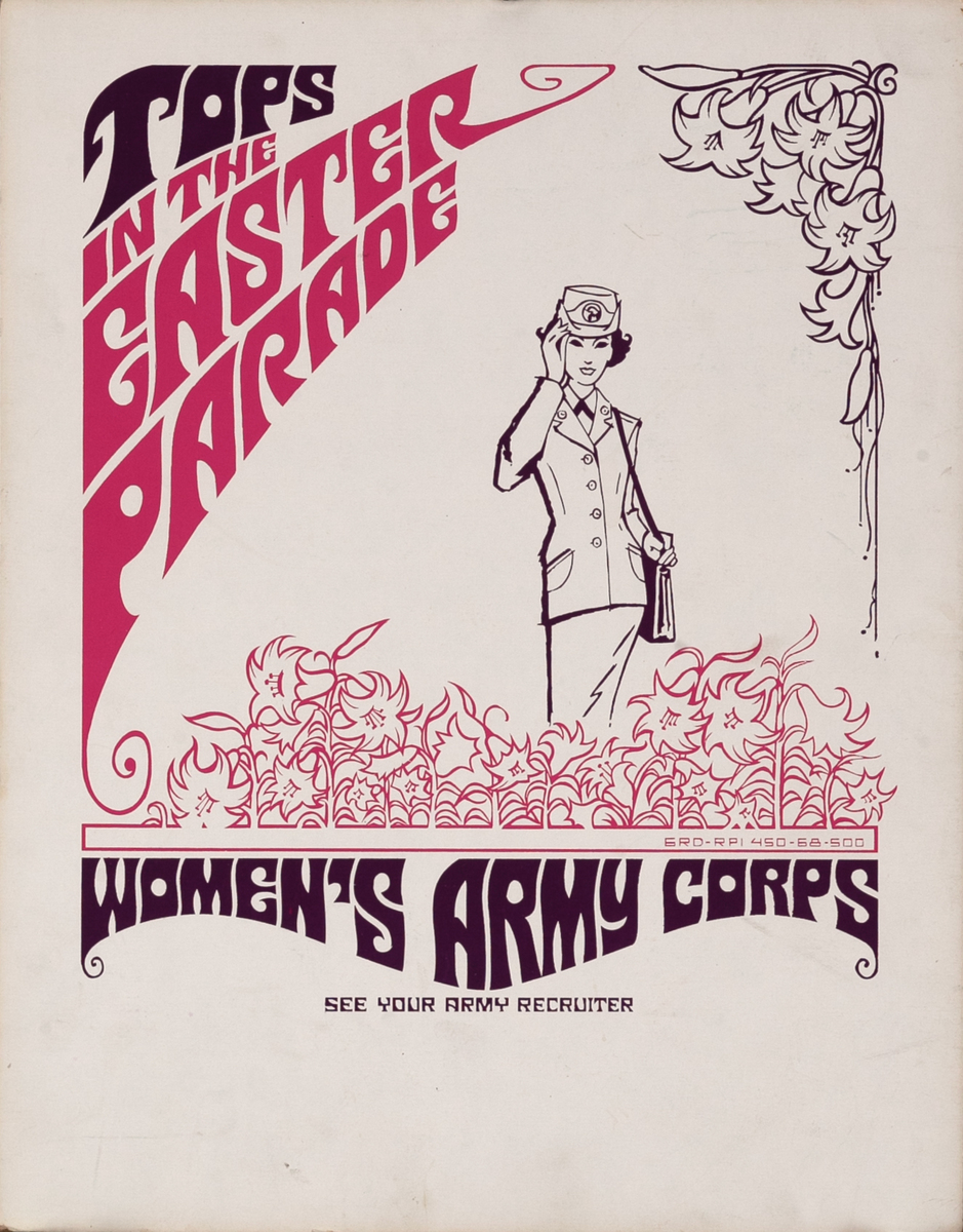 Tops in the Easter Parade Women's Army Corps Original Vietnam War Recruiting Poster