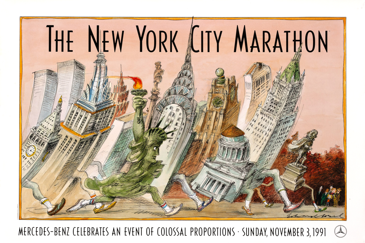 The New York City Marathon 1991 Original Race Poster