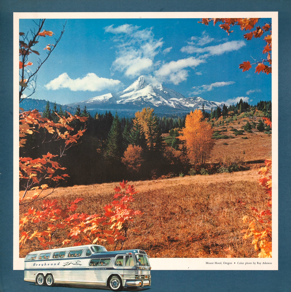 Mount Hood, Oregon, Greyhound Bus Original Travel Poster