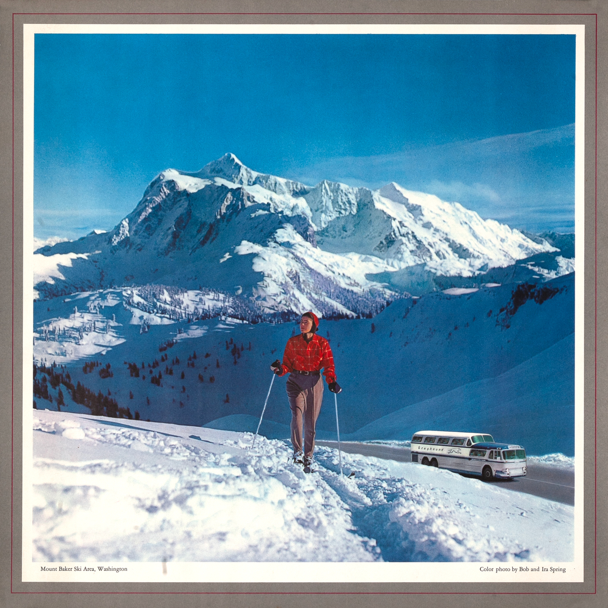 Mount Baker Ski Area, Washington, Greyhound Bus Original Travel Poster