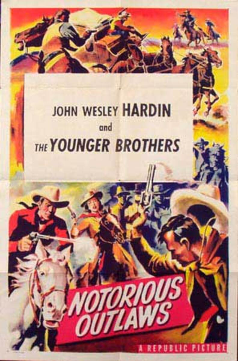 Notoriuos Outlaws Original Vintage Western Movie Poster