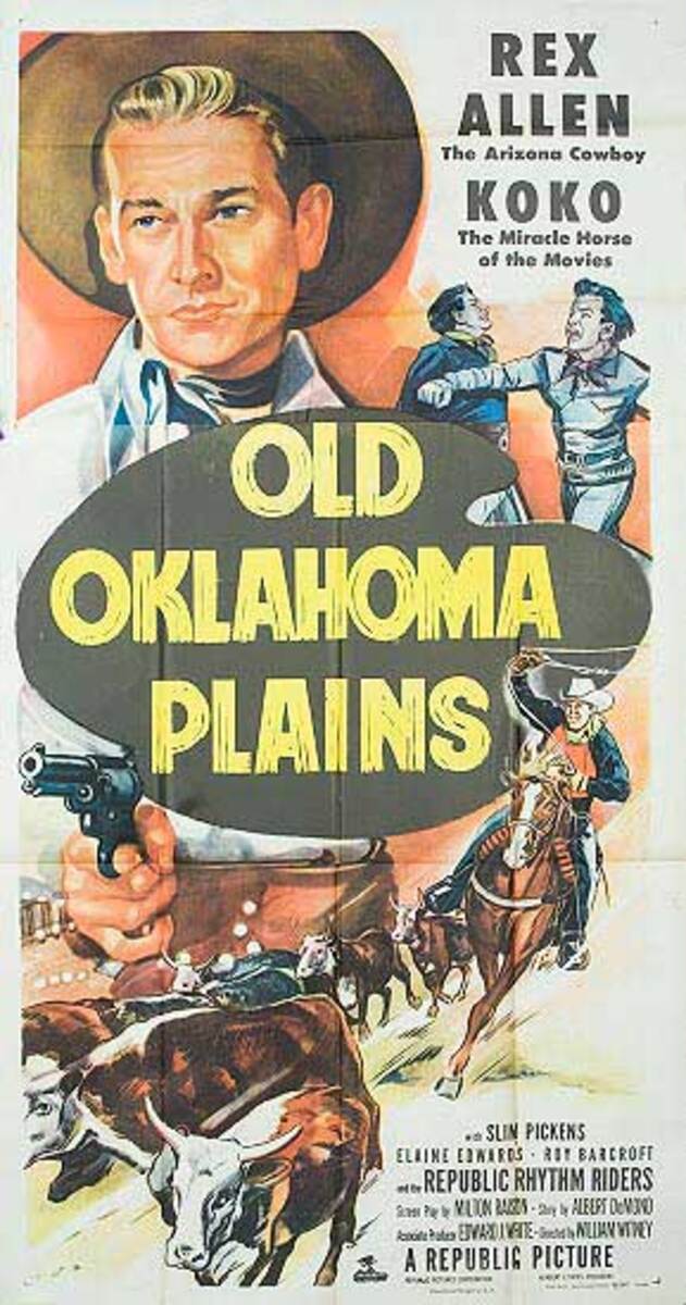 Old Oklahoma Plains B Vintage Original Movie Poster 3 Sheet