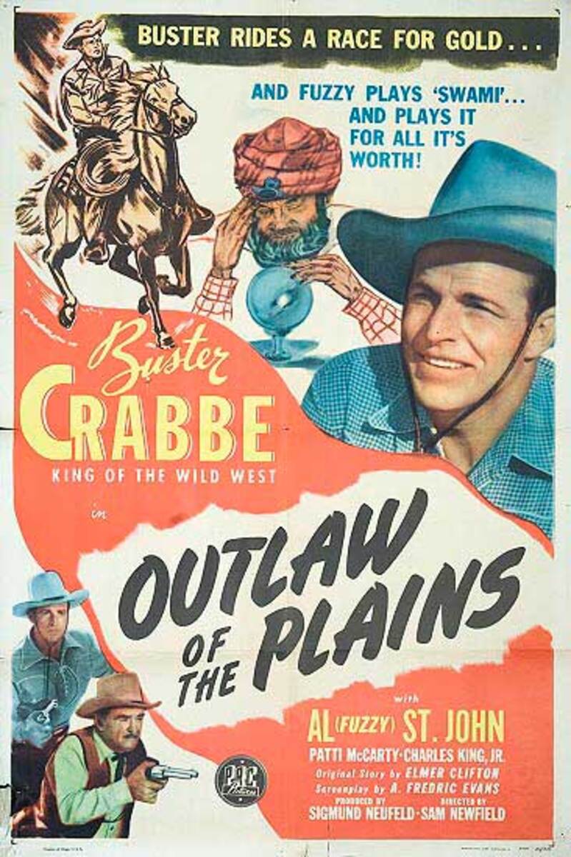 Outlaw of the Plains Original Vintage Western Movie Poster