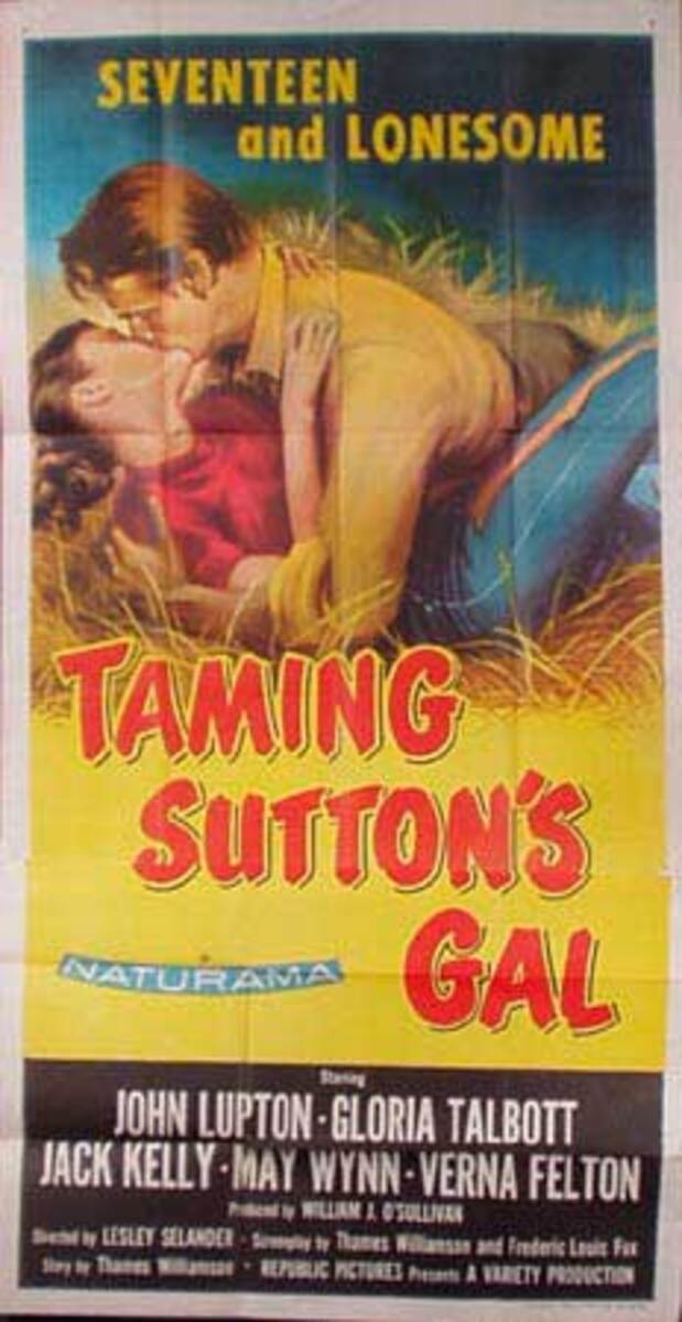 Taming Suttons Gal  B Vintage Original Movie Poster 3 Sheet