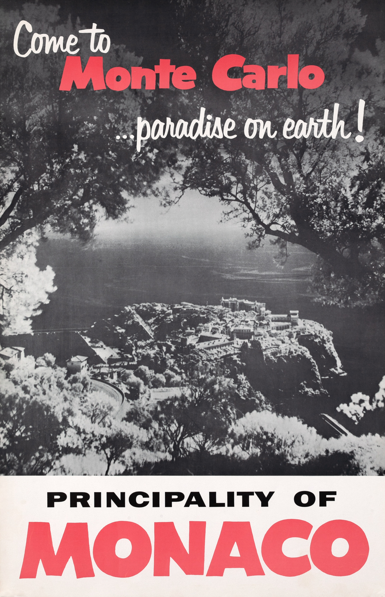 Come to Monte Carlo...Paradise on Earth! Original Travel Poster