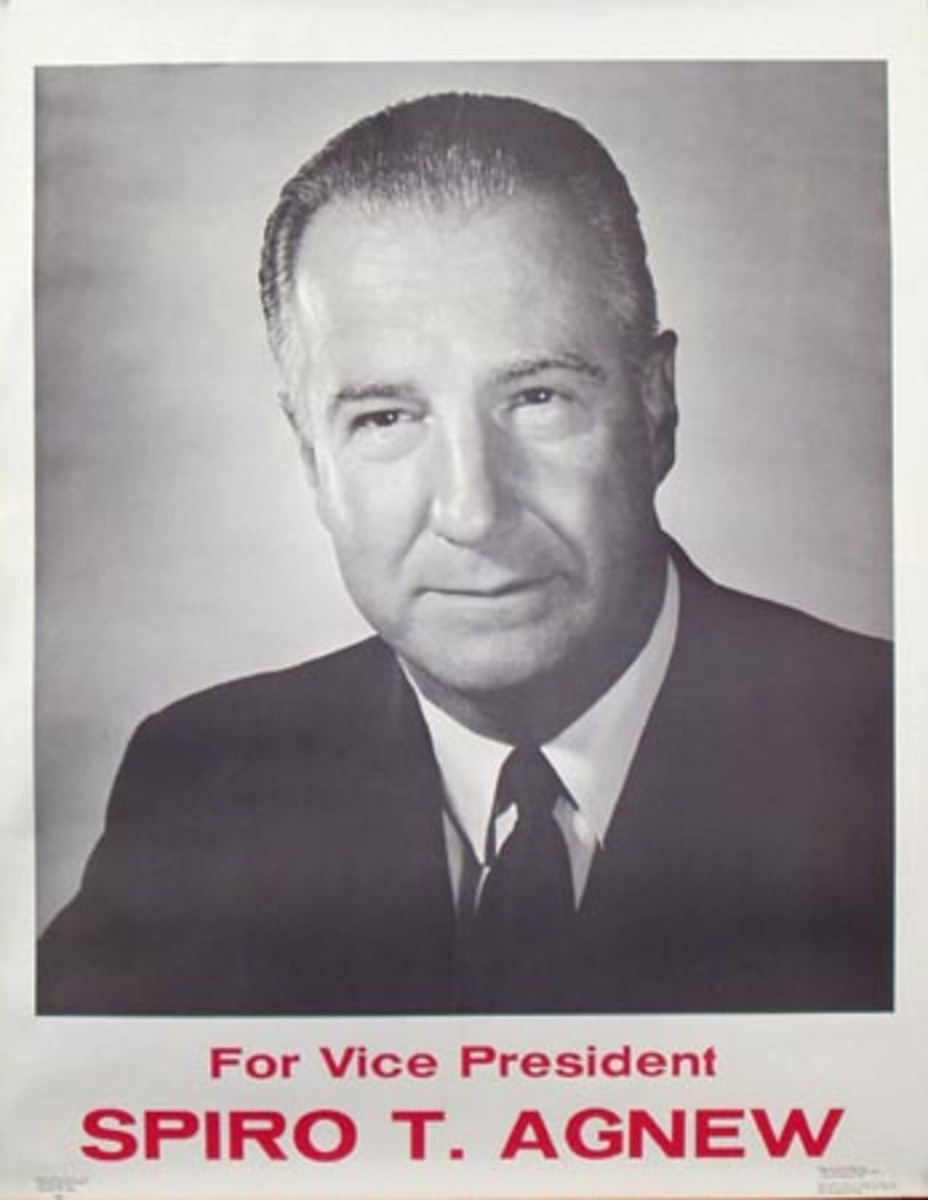 Spiro T. Agnew for Vice-President Original Vintage Political Poster