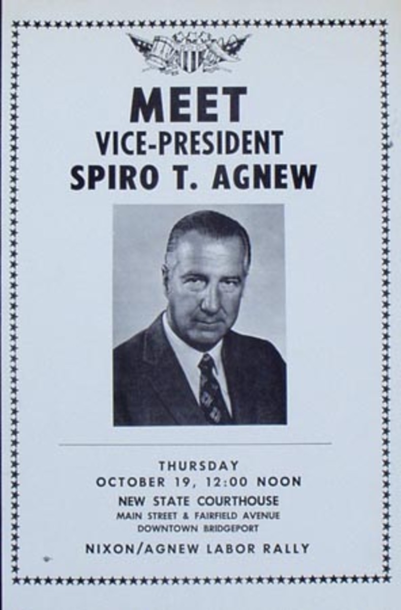 Spiro Agnew Meet The Vice President Original Vintage  Political Poster
