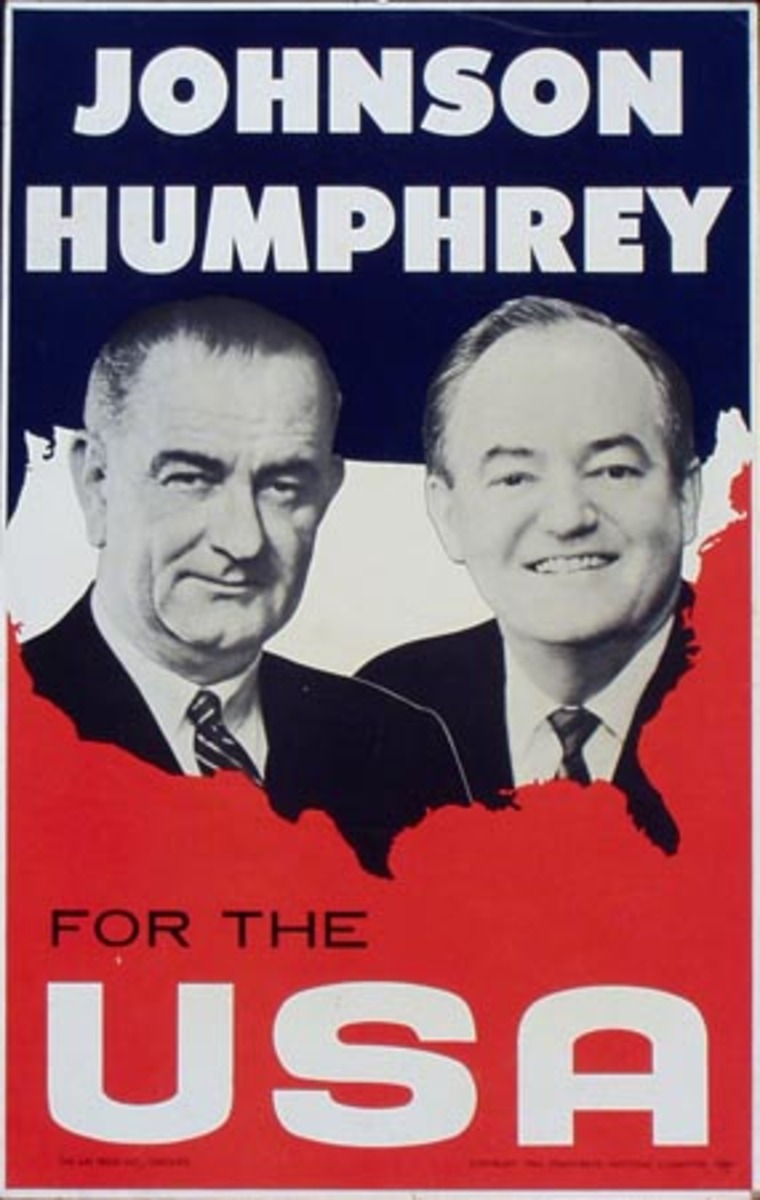 Johnson Humphrey USA Original Vintage Political Poster