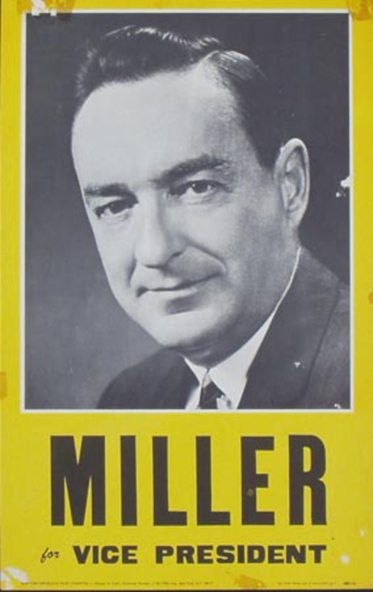 Miller For Vice President Original Vintage Political Poster