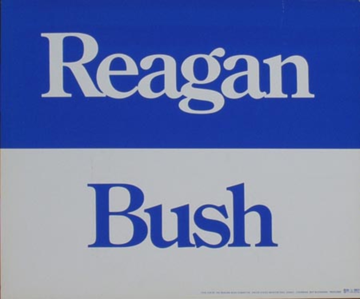Reagan Bush Original Vintage Political Poster