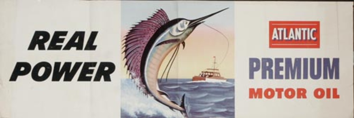 Atlantic Motor Oil Poster Deep Sea Fishing horizontal