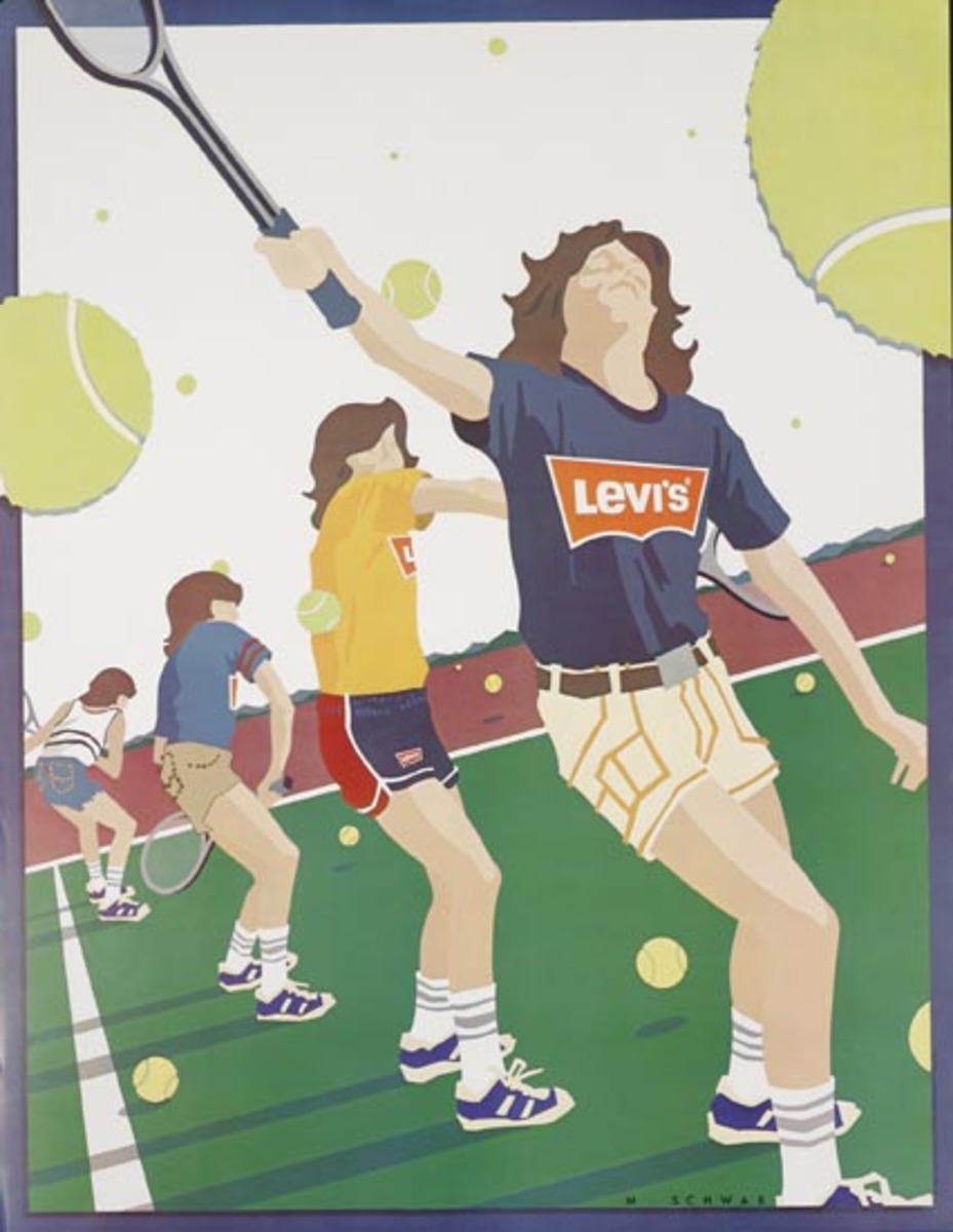 Levi's Pants Original Advertising Poster Tennis
