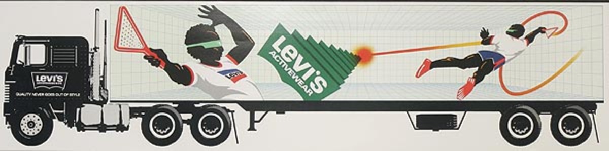 Levi's Pants Original Advertising Poster Truck -  racketball