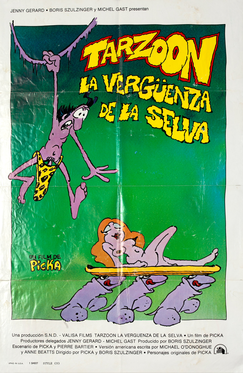 Tarzoon, Shame of the Jungle Spanish 1 Sheet Movie Poster