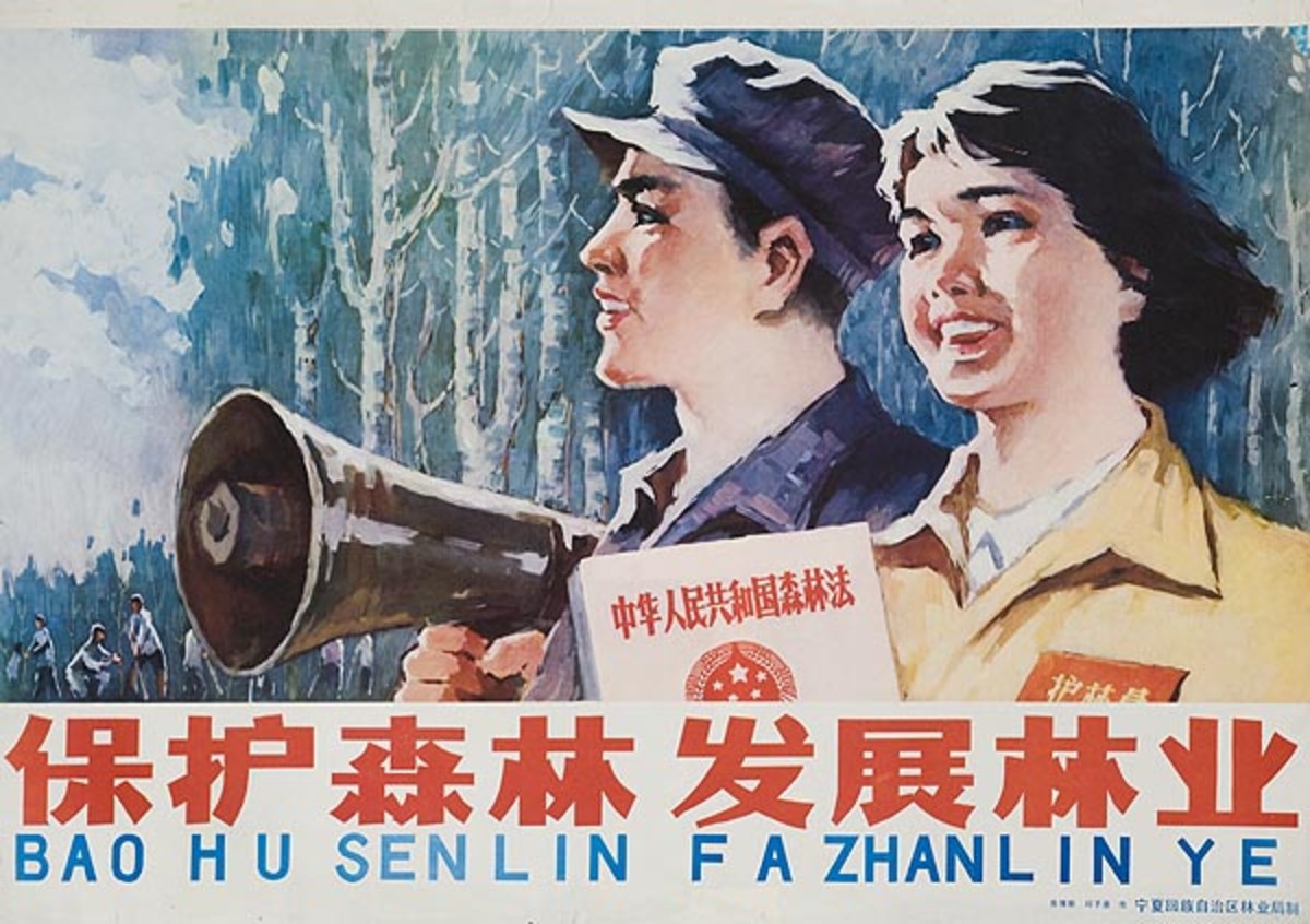 AAA Protect the Forest Original Chinese Cultural Revolution Poster