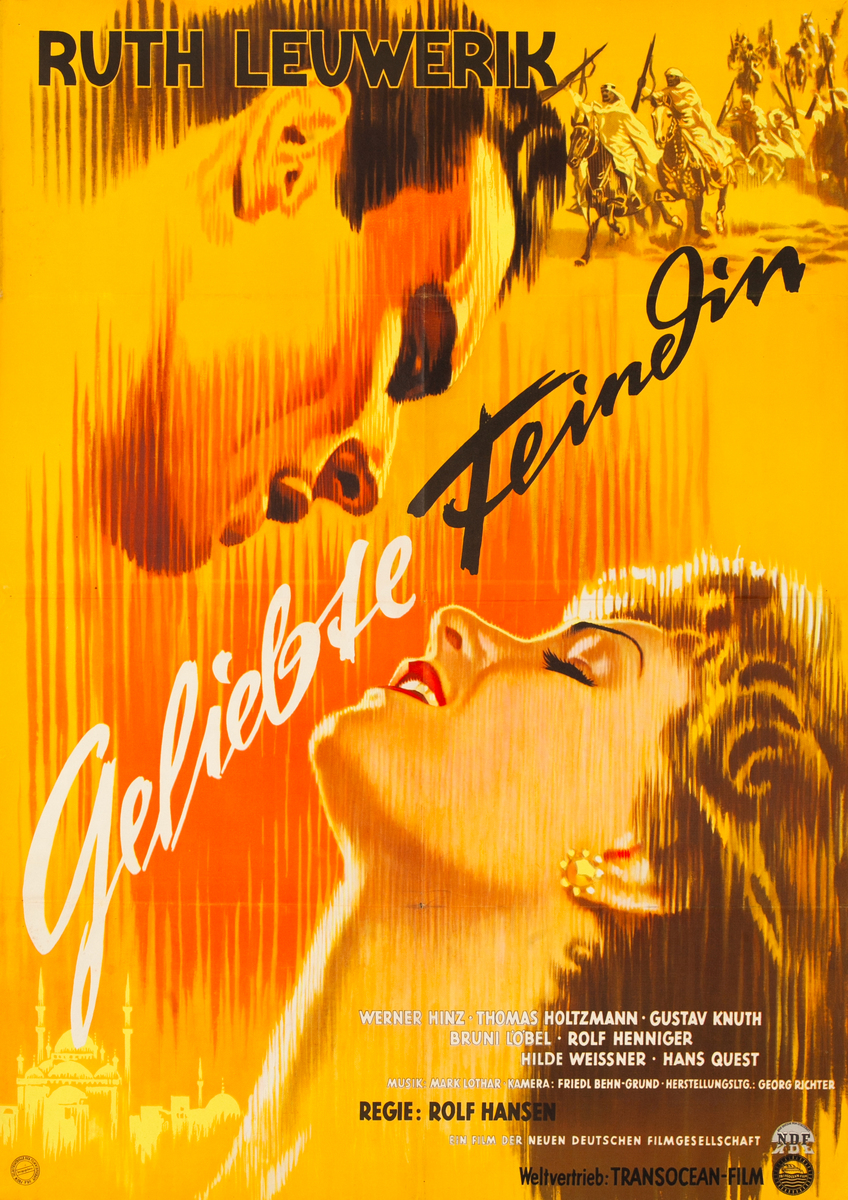 Geliebte Feindin (Beloved Enemy) West German Movie Poster