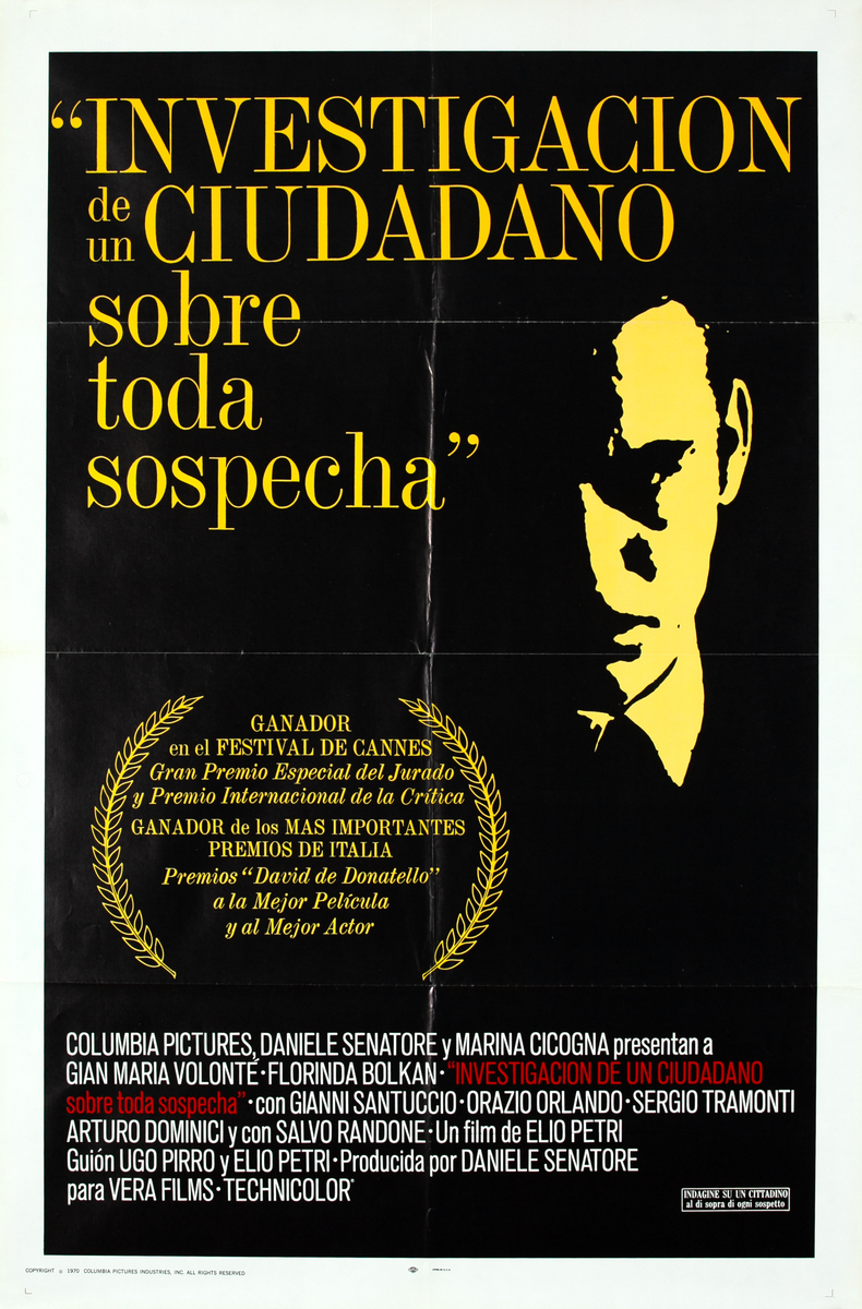 investigacion de un Ciudadano Spanish 1 Sheet Movie Poster 