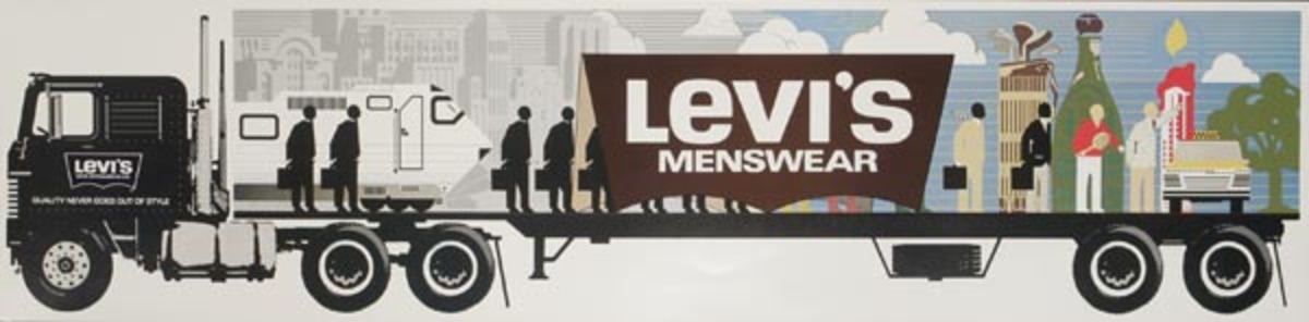 Levi's Pants Original Advertising Poster Truck - menswear