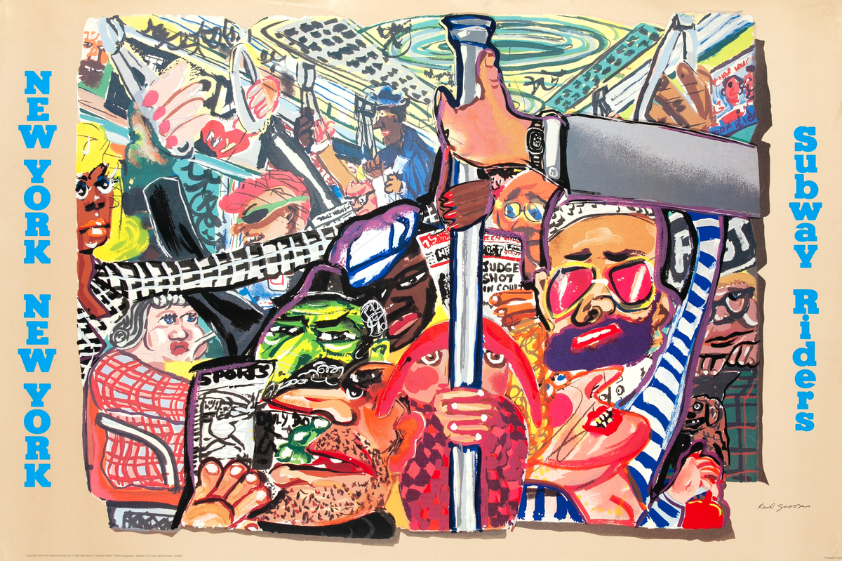 New York New York, Subway Riders, Art Poster