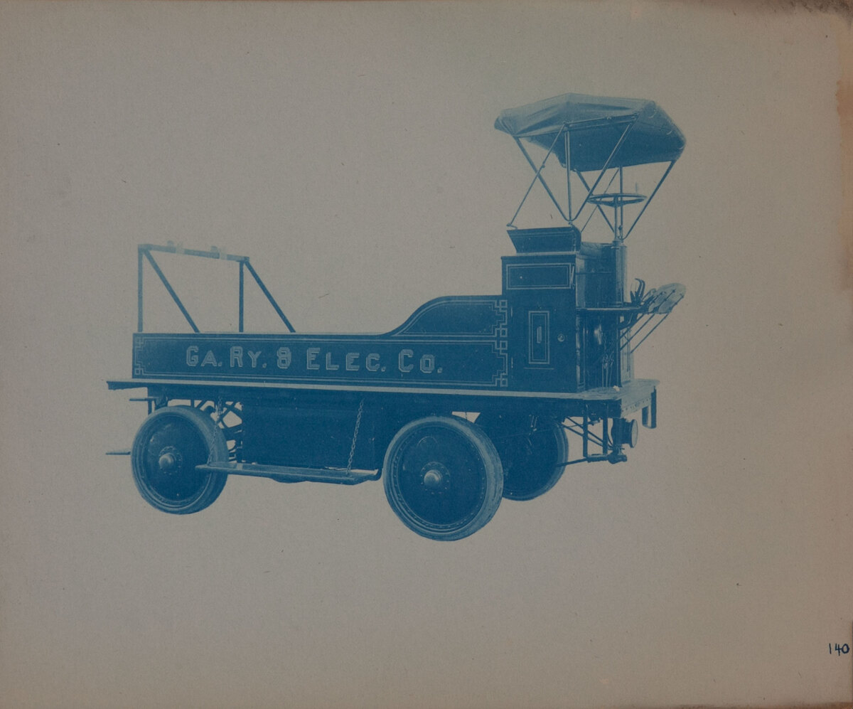 Couple-Gear Freight-Wheel Company Truck Cyanotype Photo 140 GA, RY  & ELEC Co