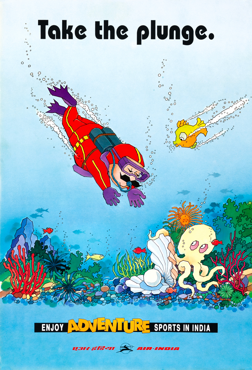 Air India Travel Poster - Take the plunge. 