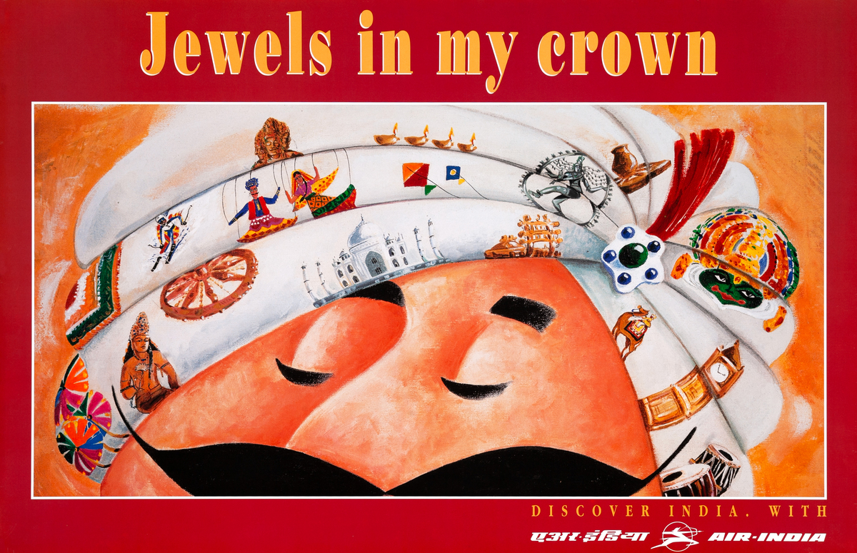 Air India Travel Poster - Jewels in my crown