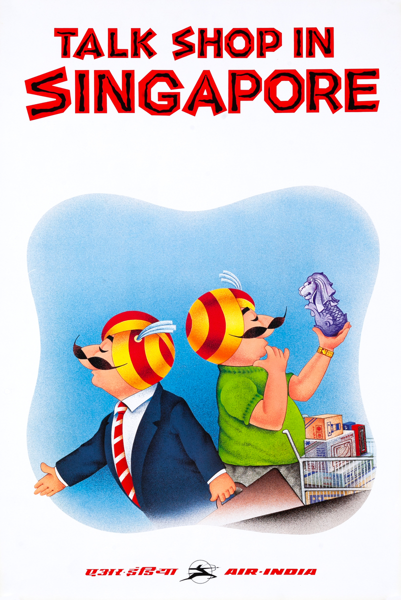 Air India Travel Poster - Talk shop in Singapore