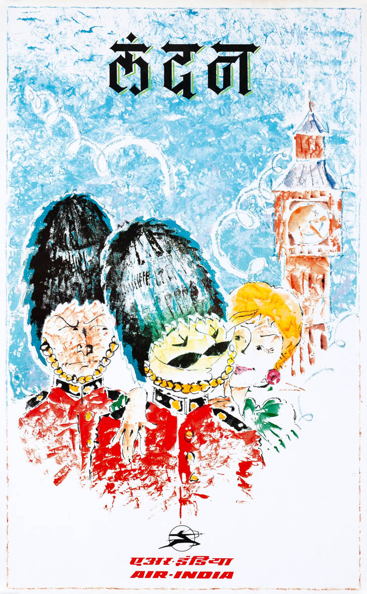 Air India Travel Poster - London Big Ben Hindi