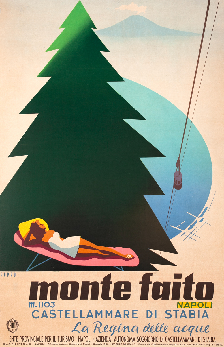 Monte Faito Napoli Original Naples Italy Travel Poster