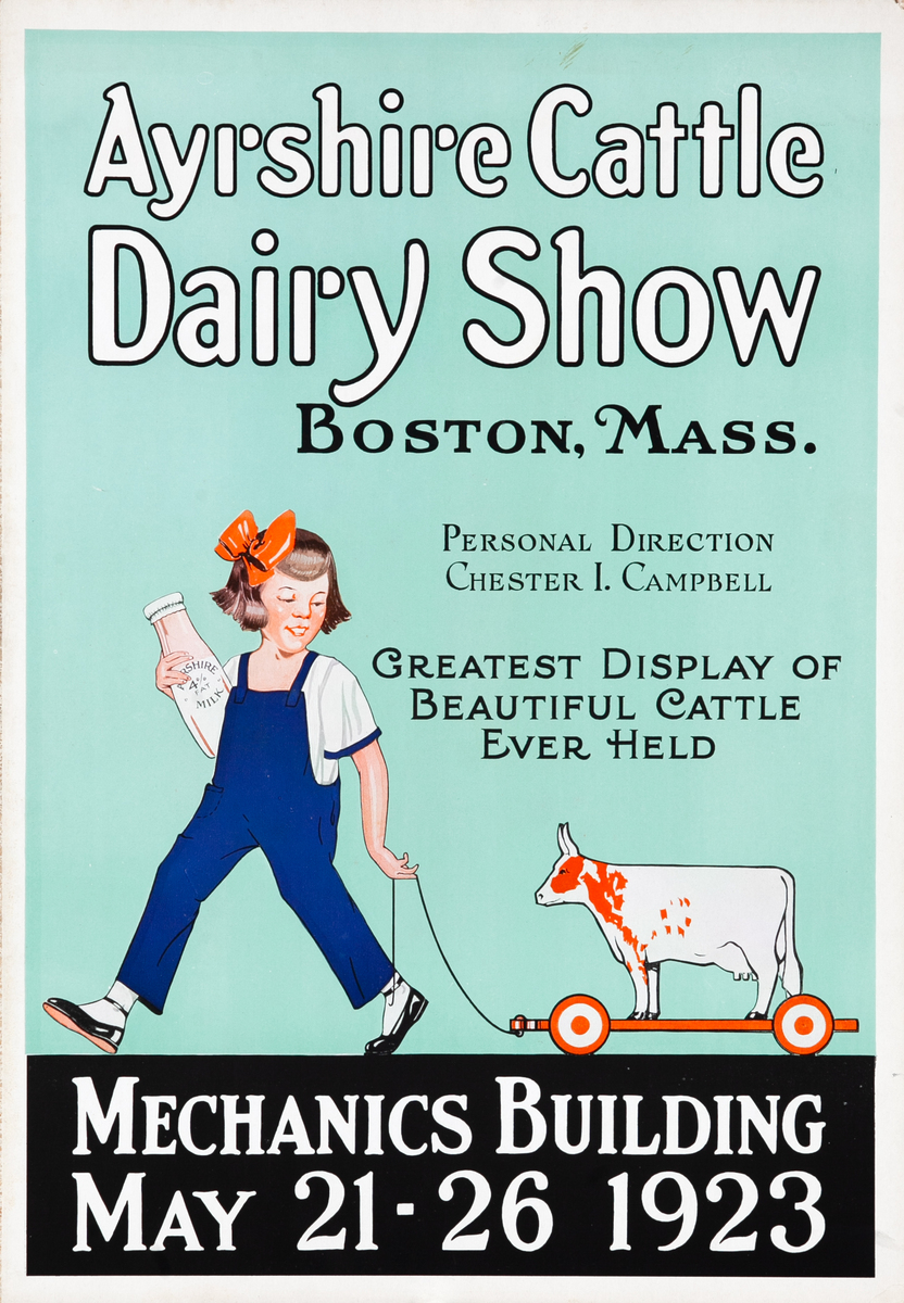 Ayrshire Cattle Dairy Show Original Advertising Poster