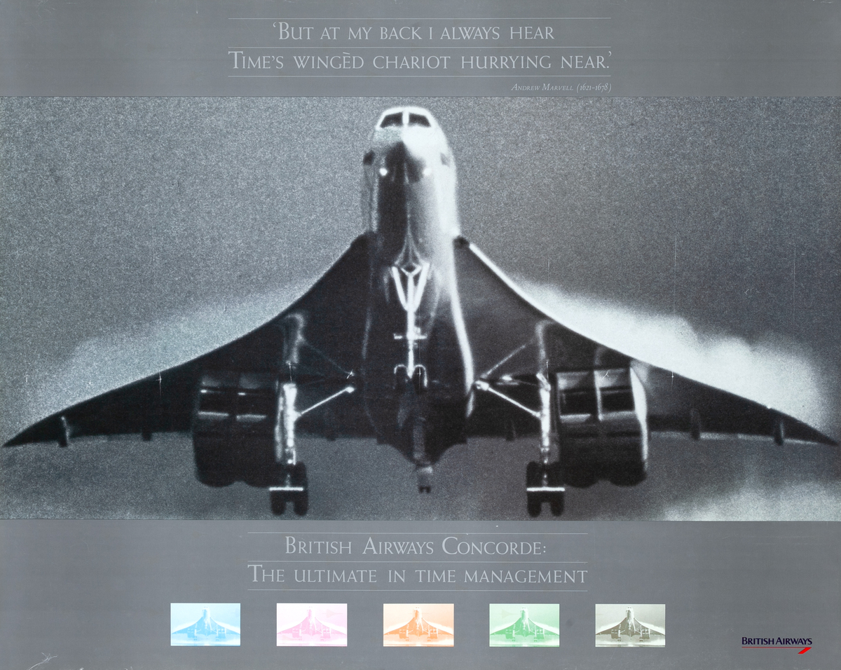 British Airways Concorde The Ultimate in Time Management Original Travel Poster