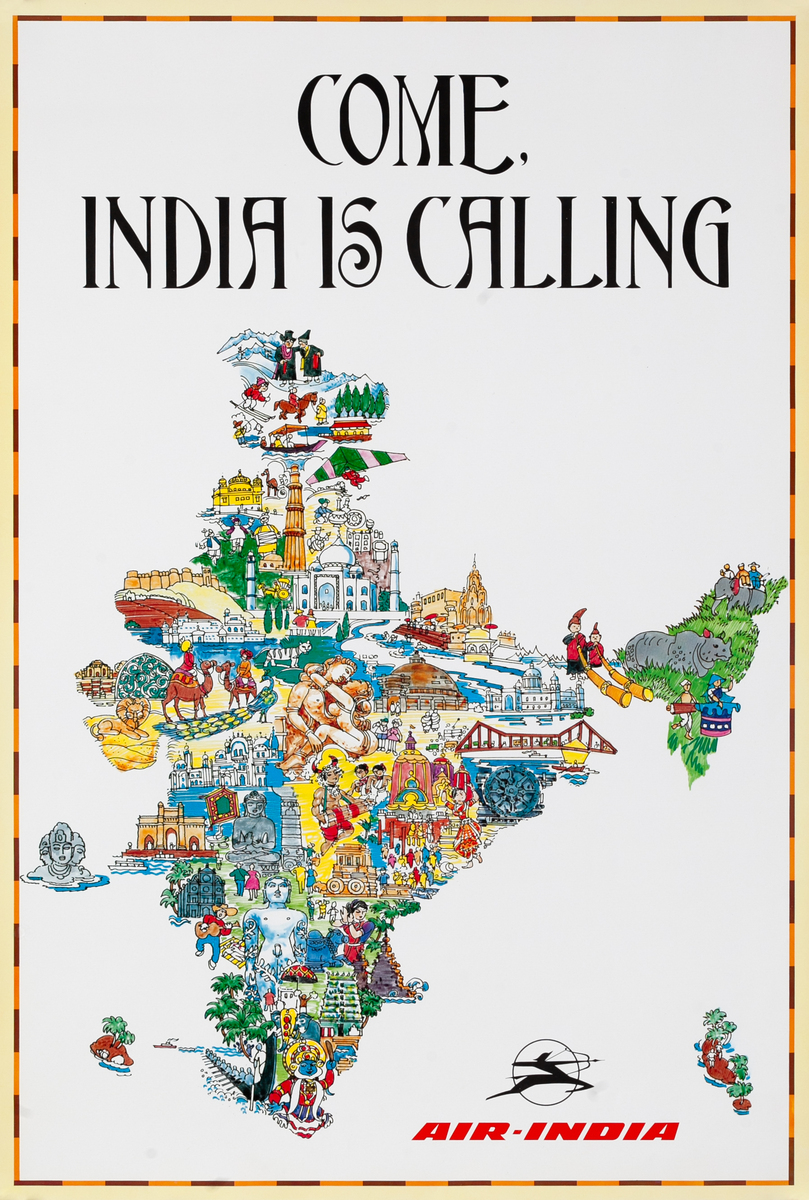 Air India Travel Poster - Come India is Calling
