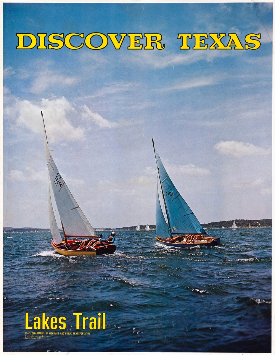 Discover Texas Lakes Trail Original Travel Poster