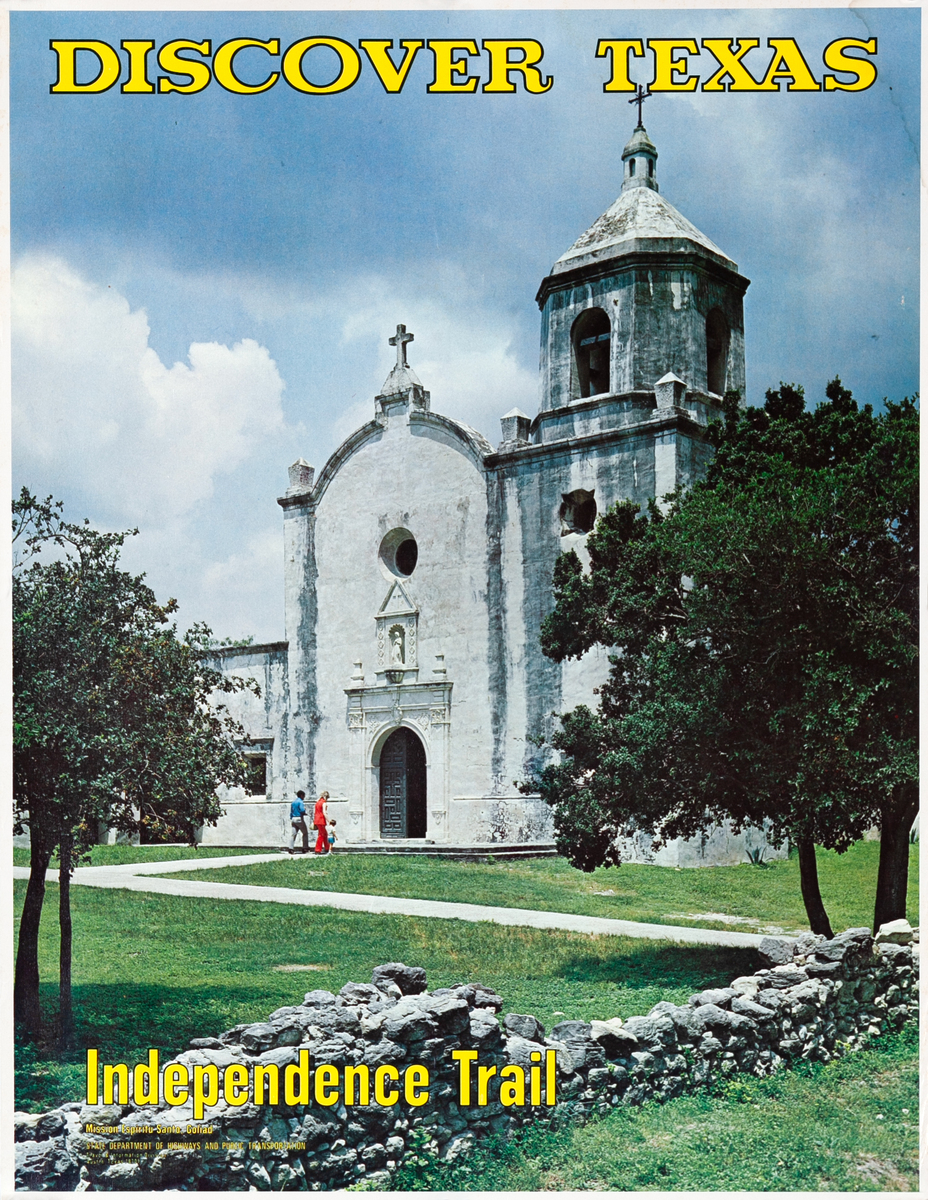 Discover Texas Independence Trail Original Travel Poster