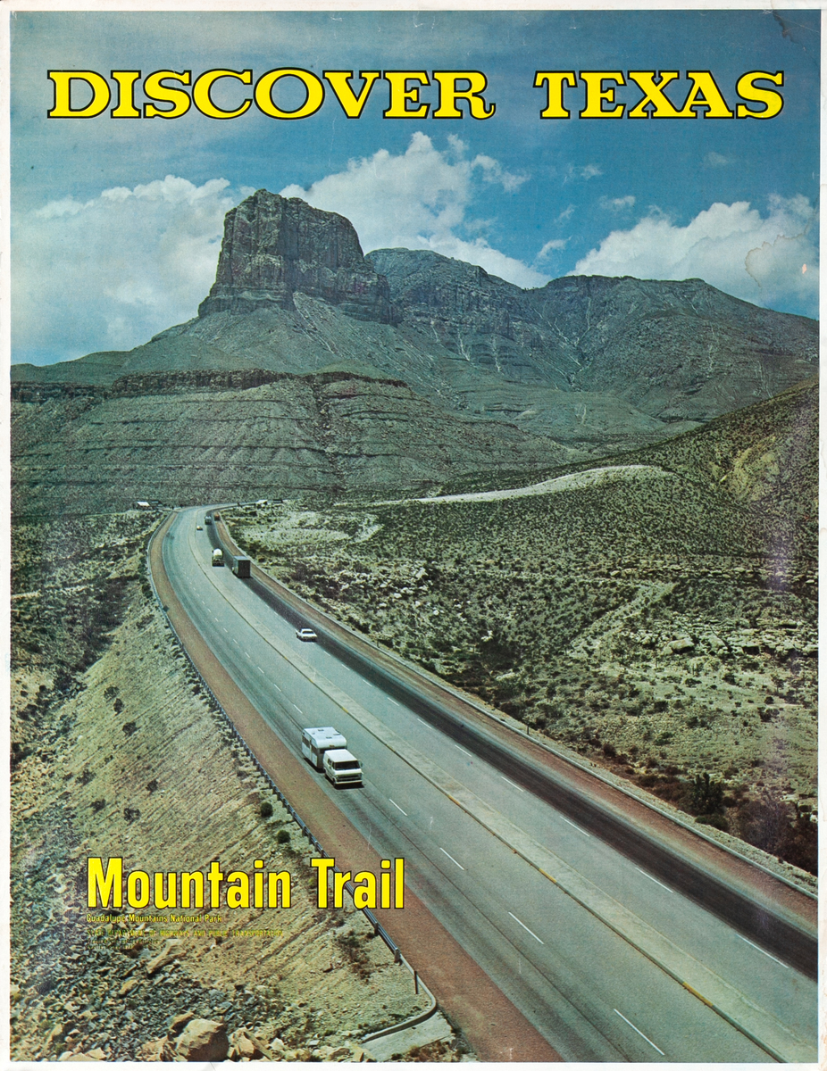Discover Texas Mountain Trail Original Travel Poster